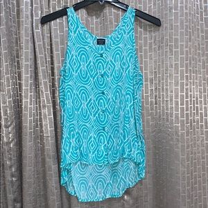 Teal & White tank top